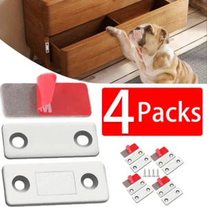 4 Sets Ultra-thin Invisible Punch-Free Magnetic Door Cabinet Closer Stoppers - Picture 1 of 11