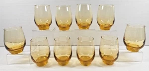 Juego de 10 vasos de jugo ámbar Libbey Tempo vintage vasos retro MCM lote - Imagen 1 de 24