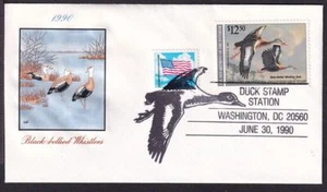 1990 Federal Duck Stamp Sc RW57 $12.50 FDC with House of Farnam cachet (N2 - Picture 1 of 1
