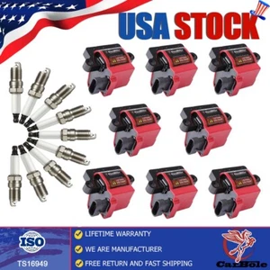 8 Square Ignition Coils Pack D581 & Spark Plug For Chevy GMC 4.8L 5.3L 6.0L 8.1L - Picture 1 of 12
