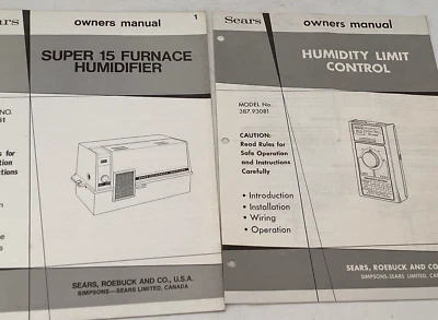 Humidificador de horno vintage Sears Super 15 manual del propietario Foto 1 de 3