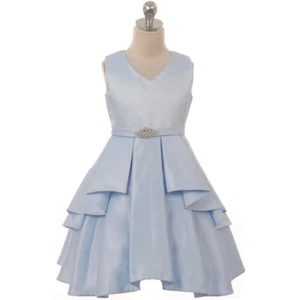 AZUL Talla 16 Vestido Niña Flor Dama de honor Cumpleaños Formal Recital Graduación - Imagen 1 de 3