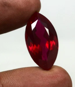 Piedras preciosas de calidad AAA++ rubí rojo 22,25 quilates aprox. Piedra preciosa suelta de corte marquesa - Imagen 1 de 9