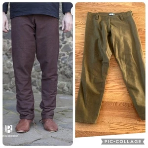 Burgschneider Pants Thorsberg Ragnar Olive Green Medieval Viking Costume Mens Lg - Picture 1 of 6
