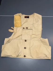 Vintage 10x Shooting Vest Mens L Beige Hunting Skeet Sporting Clays Made in USA - Picture 1 of 12