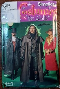 UCFF Mens Sz XS-XL Simplicity 0505 Steampunk Vampire Coat Costume Pattern   - Picture 1 of 2