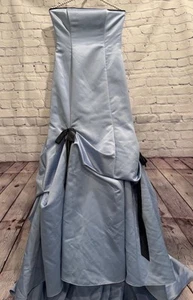 NUEVO CON ETIQUETAS DE COLECCIÓN Y2K Jessica Mcclintock Azul Claro Satén Sin Tirantes Largo Formal Vestido 6 - Imagen 1 de 21