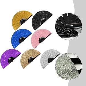 Lightweight Folding Glitter Fan for Parties Festivals and Outdoor Summer Events - Bild 1 von 44