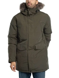 Superdry Men's Everest Faux Fur Parka Jacket, Green - Picture 1 of 11