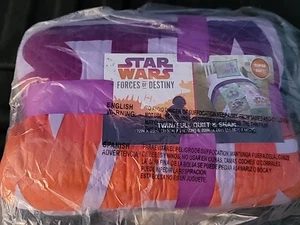 Star Wars Forces of Destiny Purple Reversible Twin/Full 2-pc Quilt Sham Bed Set - Picture 1 of 2