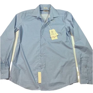 NUEVO CON ETIQUETAS Camisa Lucky Brand 4 Vías Elastizada Calce Ajustado Para Hombre Con Botones Pequeña 14/14.5 Geo - Imagen 1 de 5