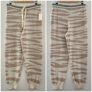 Splendid Silk Blend Zebra Print Joggers High Waisted Animal Print Medium NWT - Picture 1 of 9