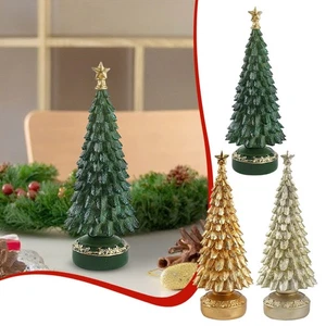 Estatuilla de pino de resina festiva de Navidad adorno para escritorio hogar sala de estar - Imagen 1 de 19