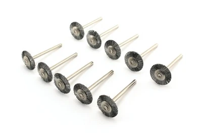 TMAX 10 pc Carbon Steel 3/4" Flat Wire Brush #428 1/8" Shank Rotary Tool - Image 1 of 2