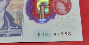 B416 Selten £20 John Fehler Hinweis Tintenfleck auf Rückseite Seriennummer    - Bild 1 von 4