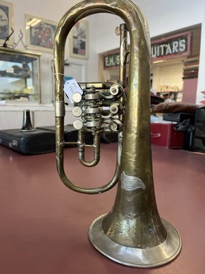 Antiker deutscher Pfaff Drehschieber Flügelhorn aus dem 19. Jahrhundert, NUR DEKORATOR - Bild 1 von 4