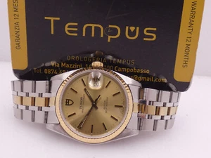 TUDOR PRINCE OYSTERDATE BY ROLEX 74033 BOX&PAPERS ACC&ORO 18KT SERVICED OROLOGIO - Foto 1 di 17