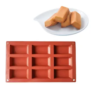 Dessert Molds For Chocolate Non-Stick Square Silicone Mold 9-Cavity Cake Mold - Picture 1 of 4