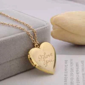 Fashion Friend Chain Lover Photo Picture Locket Heart Shaped Pendant Necklace - Picture 1 of 3