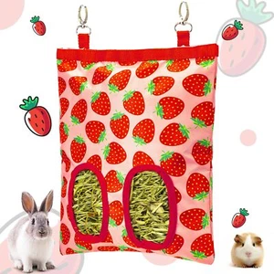 Terossy Rabbit Hay Feeder, Hanging Guinea Pig Hay Feeder Bag for Bunny Chinch... - Picture 1 of 7