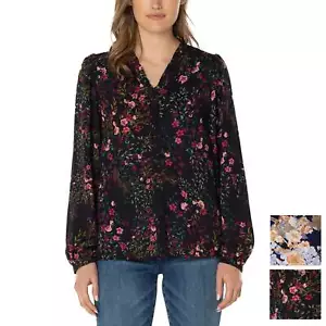 Neu mit Etikett gut getragene Damenbluse mit Blumenmuster Rüschenausschnitt leichte Knopfbluse vorne - Bild 1 von 15