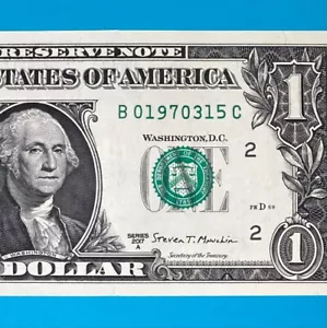 1970 March 15 (B 01970315 C) BIRTHDAY $1 One Dollar Bill *UNC* (_1970 / 3 / 15) - Picture 1 of 4