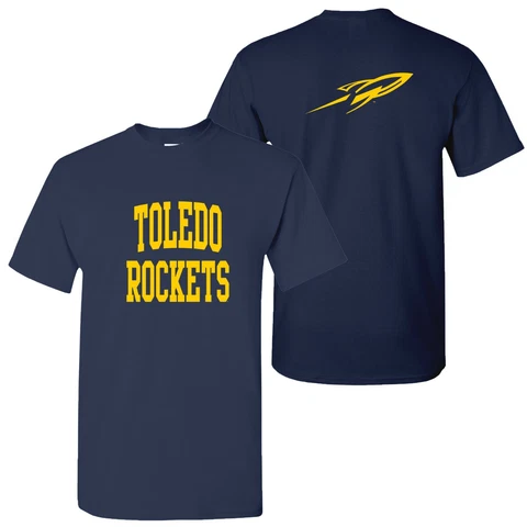 Toledo Rockets Front and Back Print T-Shirt - Navy Cover