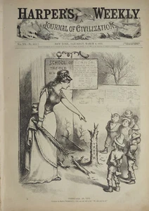 1876 Harper's Weekly Journal Magazine March 4, Molly Maguires, Nast, Centennial - Picture 1 of 10