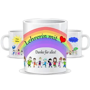 Abschiedsgeschenk Lehrerin mit Herz oder Lehrer / personalisierte Tasse - Bild 1 von 23