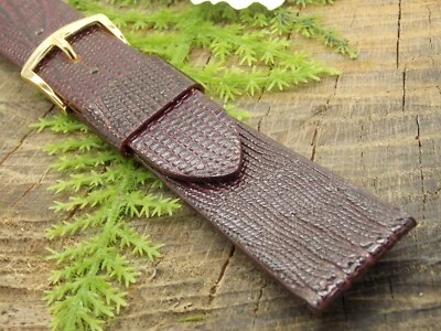 Speidel USA Vintage NOS Unused Watch Band 22mm Lizardgrain w Gold Tone Buckle - Image 1 of 4