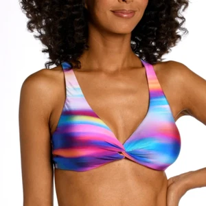 NWT- La Blanca 'Sunset Shores' Underwire Bikini Swimsuit Top, Multi - Size 10 - Picture 1 of 3