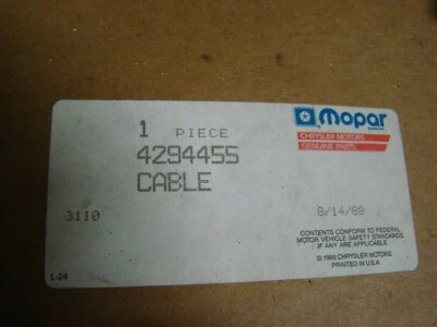 1985-1989 Dodge Caravan/ Plymouth Voyager Brake Front Cable Parking OEM 4294455 - Image 1 of 4