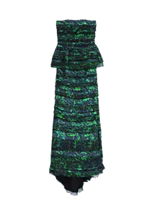 Vestido de seda verde sin tirantes ALICE + OLIVIA talla EE. UU. 2/Reino Unido 6 precio de venta sugerido por el fabricante £1900 - Imagen 1 de 3