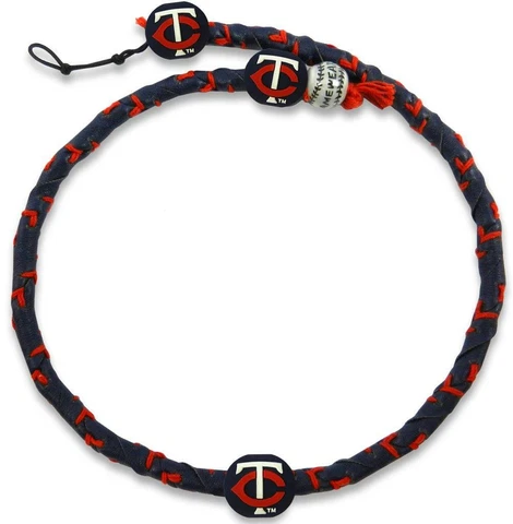 Minnesota Twins Team Color Frozen Rope Baseball Necklace [NEW] Jewelry Leather Cover