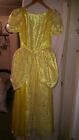 Wedding Bridesmaid Prom Party Dress Yellow Puff Sleeves And Sides Silky 30 Ches