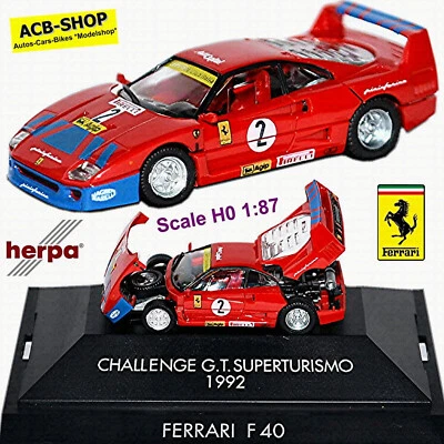 Ferrari F40 Challenge G.T.Eccellente Turismo 1992 Herpa High-Tech 1:87 180559 - Immagine 1 di 4