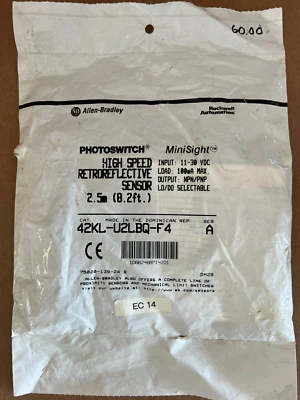 ALLEN BRADLEY, PHOTOSWITCH, MINISIGHT, 42KL-U2LBQ-F4 SENSOR, 2.5m, MAKE OFFER! - Image 1 of 4