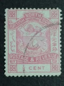 British North Borneo 1887-1892 Coat Of Arms 1/2c Postage Postmark - 1v Used - Picture 1 of 2
