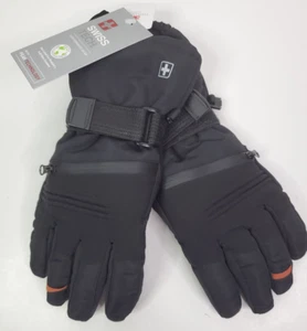 NEW Swiss Tech Boys Black Winter Ski Gloves Size L-XL Waterproof NWT - Picture 1 of 7