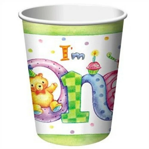 8 tazas de papel para mi primer cumpleaños de 9 oz por paquete decoraciones y suministros para primer cumpleaños Foto 1 de 1