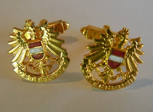 Vintage GOLD tone OSTERREICH CREST theme cufflinks - Picture 1 of 2