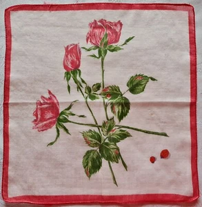 "PAÑUELOS DE COLECCIÓN AUTÉNTICOS ARTE FLORAL ROSAS ALGODÓN 9" - Imagen 1 de 3