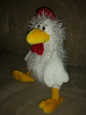 Ganz Webkinz Chicken Plush 9" Beanbag White Stuffed Animal HM205 No Code Surface - Image 1 of 4