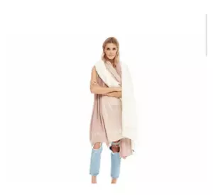 Naked Cashmere Scarf Large Travel Wrap Love Soft Comfort Ivory Breast Cancer - Picture 1 of 6