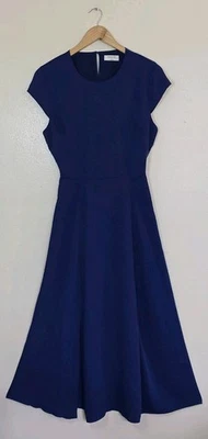 Vestido midi azul Babaton Aritzia Hamptons corte trasero abertura lateral para mujer talla 6 Foto 1 de 4