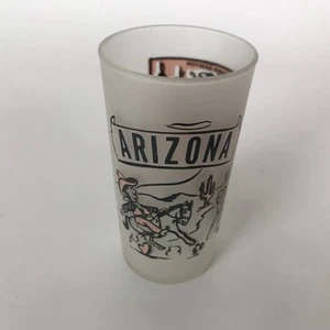 Hazel Atlas ARIZONA State Vintage Souvenir Drinking Glass Frosted Tumbler MCM - Picture 1 of 2