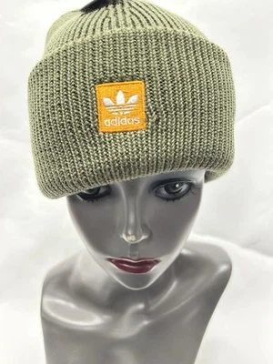 Adidas унисекс оливковый зеленый/оранжевый/белый терраса OSFA Beanie (SHR) - Изображение 1 из 4