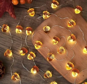 Thanksgiving Decorations 3D Acorn Autumn Decor String Lights, Acorn Fall Harvest - Picture 1 of 5