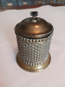 Brass String Dispenser Bradley & Hubbard Round Basket Weave Vintage - Picture 1 of 12