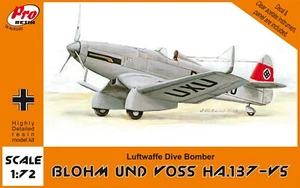 1/72 Blohm und Voss HA.137-V5 Luftwaffe WW2 Bomber Aircraft Kit Pro Resin R72012 - Picture 1 of 3